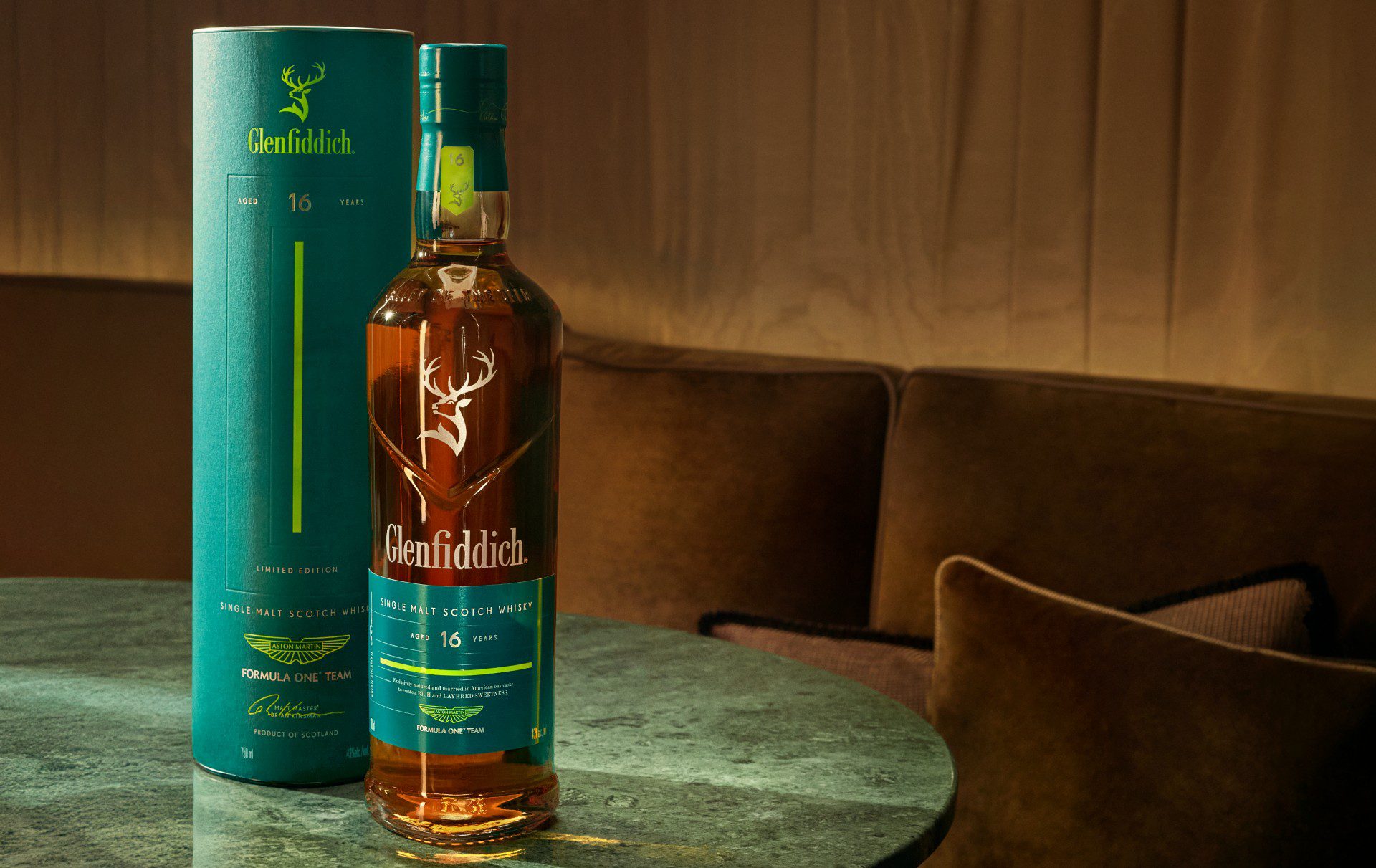 Glenfiddich and Aston Martin F1 unveil 16YO whisky – Wooden Cork
