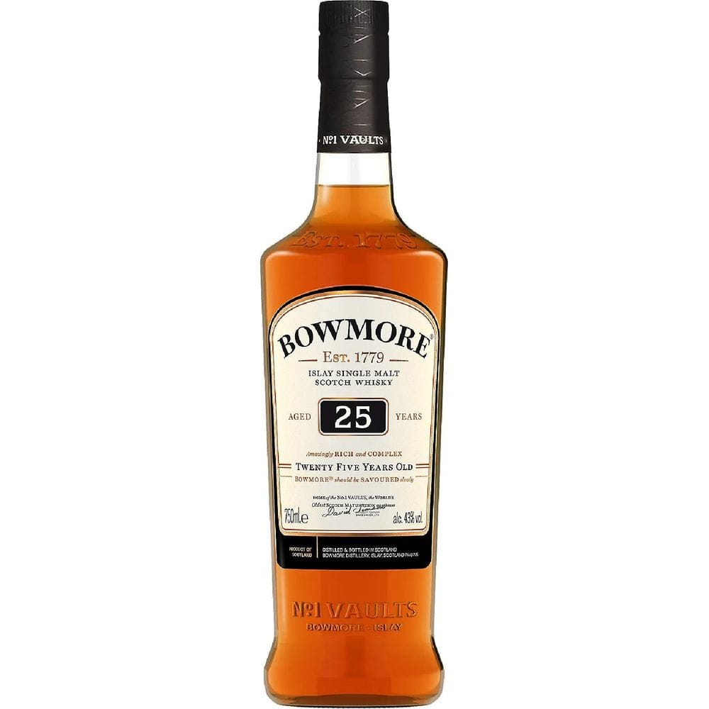 750 ML Bowmore Single Malt Scotch Small Batch Release 25 Year Old Whiskey