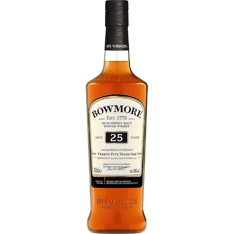 750 ML Bowmore Single Malt Scotch Small Batch Release 25 Year Old Whiskey
