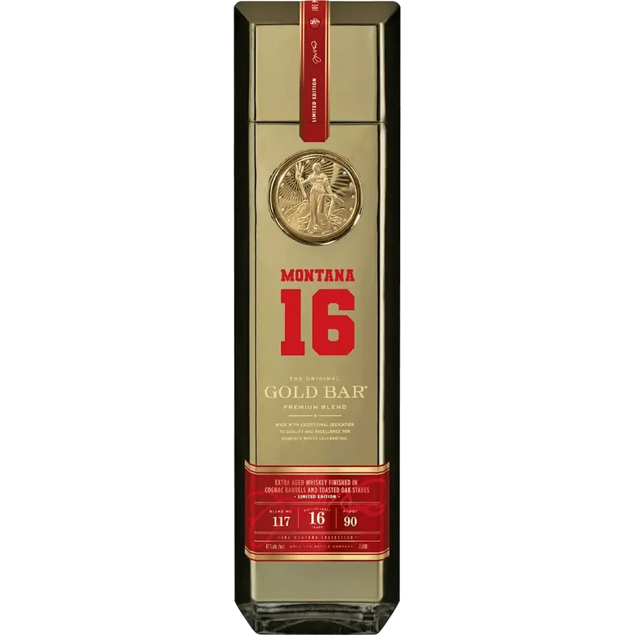 750 ML Gold Bar Blended American Whiskey Premium Blend Joe Montana 16 Year