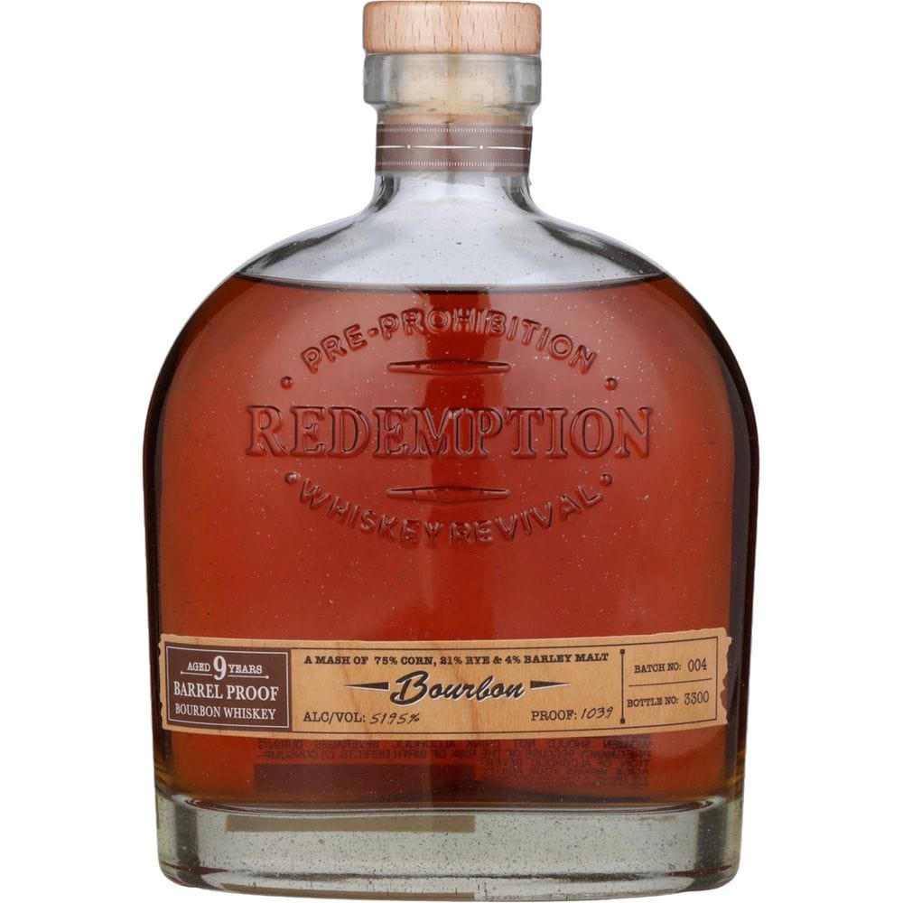 750 ML Redemption Straight Bourbon Barrel Proof Whiskey
