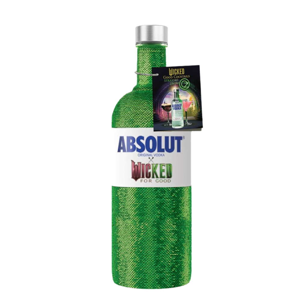 Absolut X Wicked Vodka | Limited-Edition Sequin Bottle – Wooden Cork Absolut X Wicked Vodka | Limited-Edition Sequin Bottle – Wooden Cork