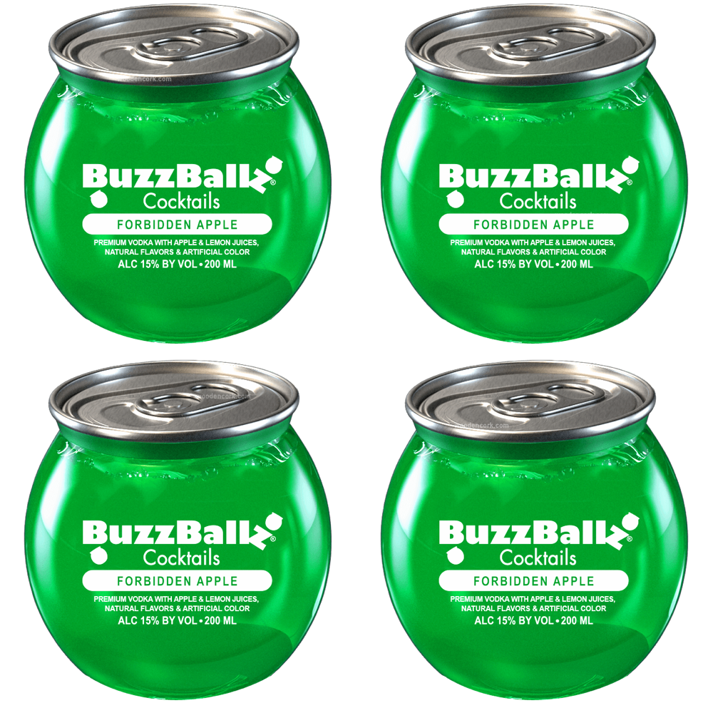 BuzzBallz Forbidden Apple Pre-Mixed Cocktails 4-Pack