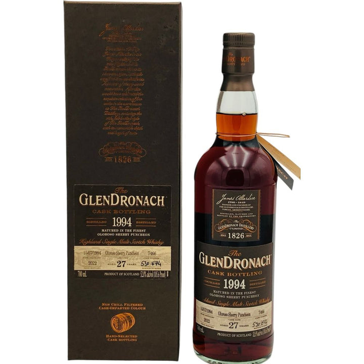 Glendronach 27 Year Old 1994 Cask #7466 Single Malt Scotch Whisky 700ml