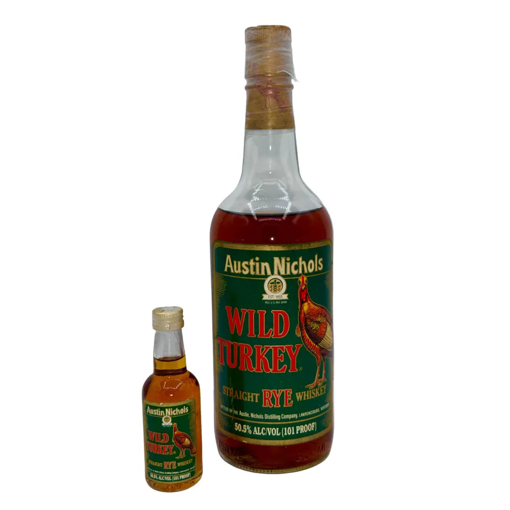 Wild Turkey 101 Proof Christmas Rye Whiskey 1989 with 50ml