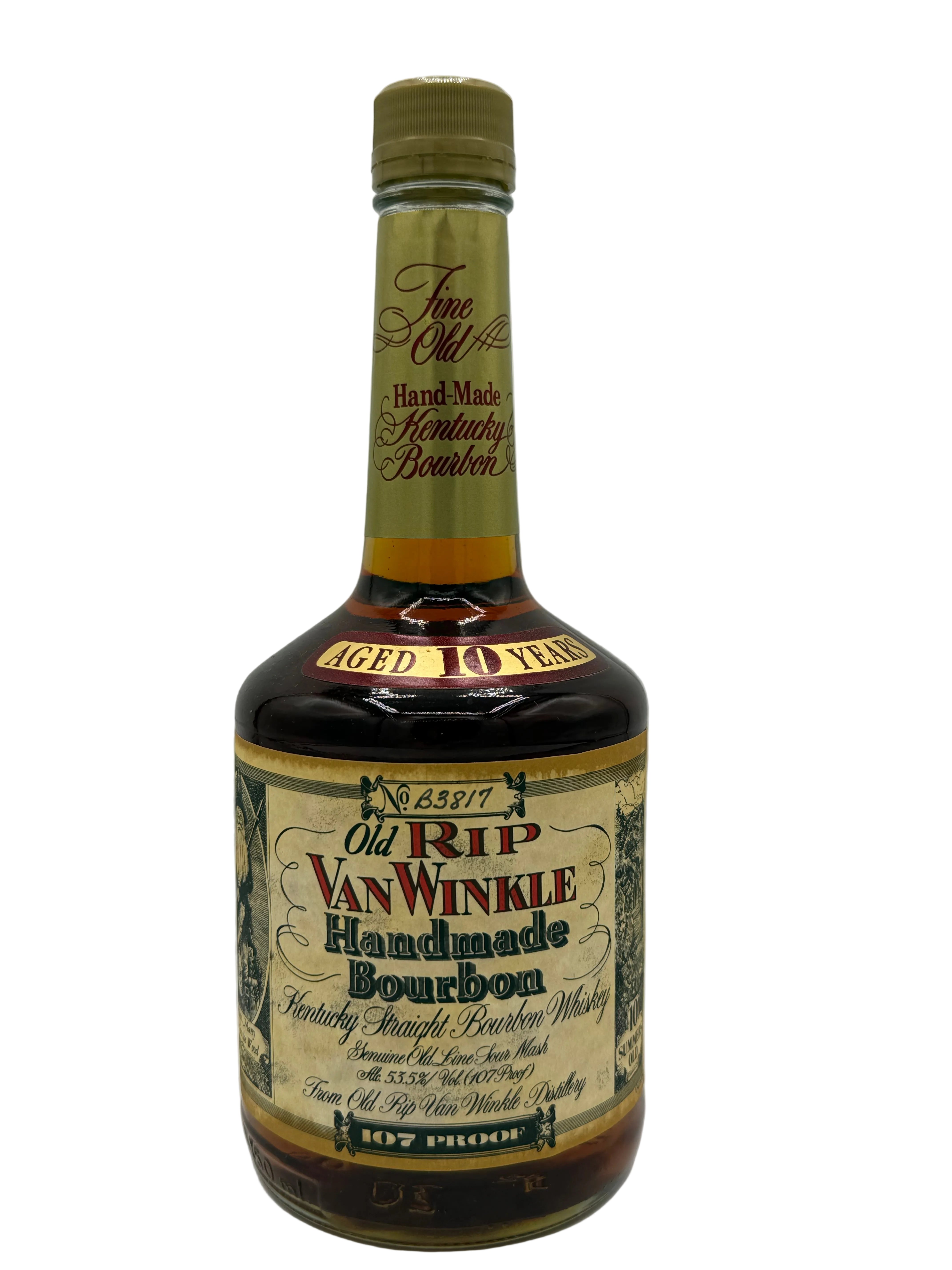 Old Rip Van Winkle 2009 107 Proof Gold Neck Label Stitzel-Weller