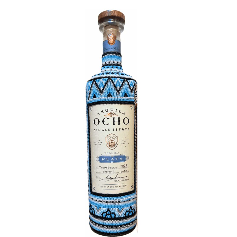 Tequila Ocho Plata Huichol Art Edition 750ml – Wooden Cork