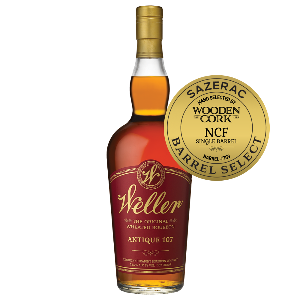 W.L. Weller Antique 107 Non-Chill Filtered Pick by Wooden Cork