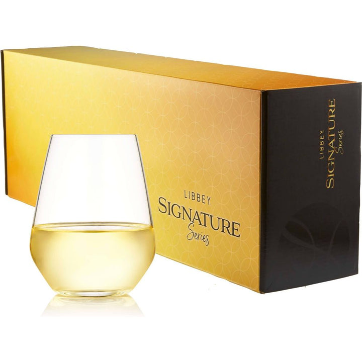 Libbey Signature Greenwich Stemless Wine Gift Set of 4, 18-ounce