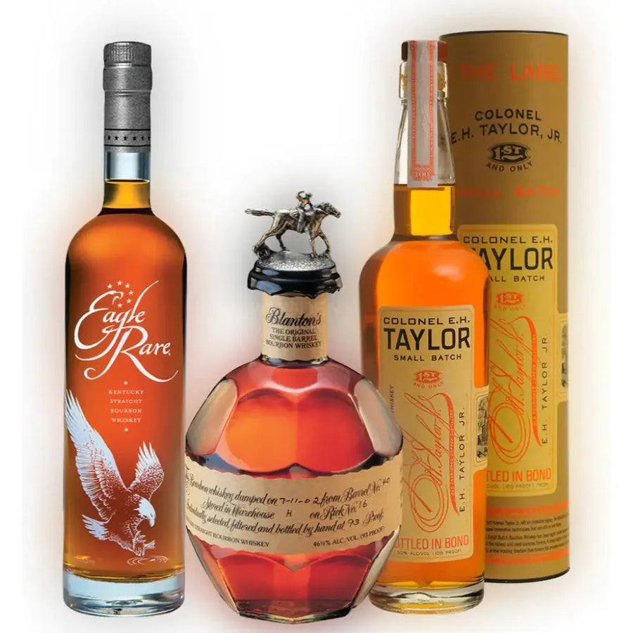 Blanton’s Original Single Barrel E.H. Taylor Small Batch & Eagle Rare 10 Year Bundle