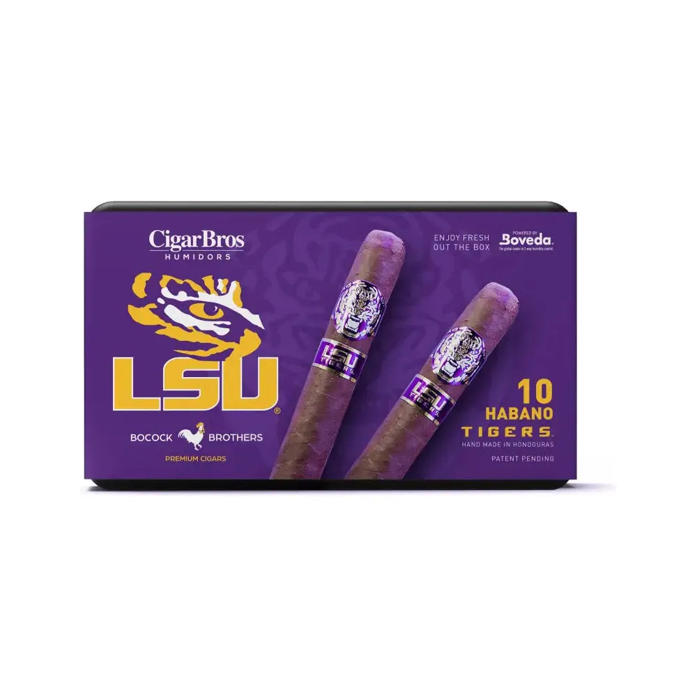 Bocock Brothers LSU TIGERS Habano Wrapper Toro Cigar by CigarBros 10x Toro 52x6