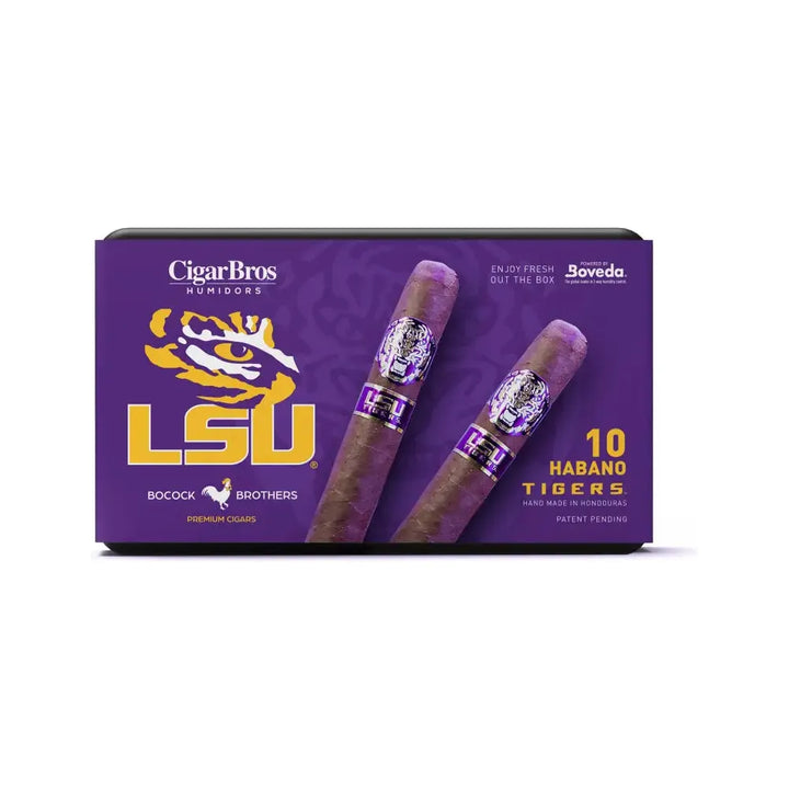 Bocock Brothers LSU TIGERS Habano Wrapper Toro Cigar by CigarBros 10x Toro 52x6