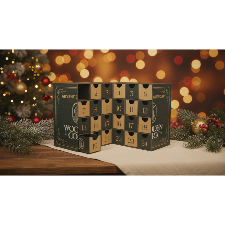 Wooden Cork Luxury Spirits Advent Calendar: Ultimate Alcohol Holiday Gift for Connoisseurs