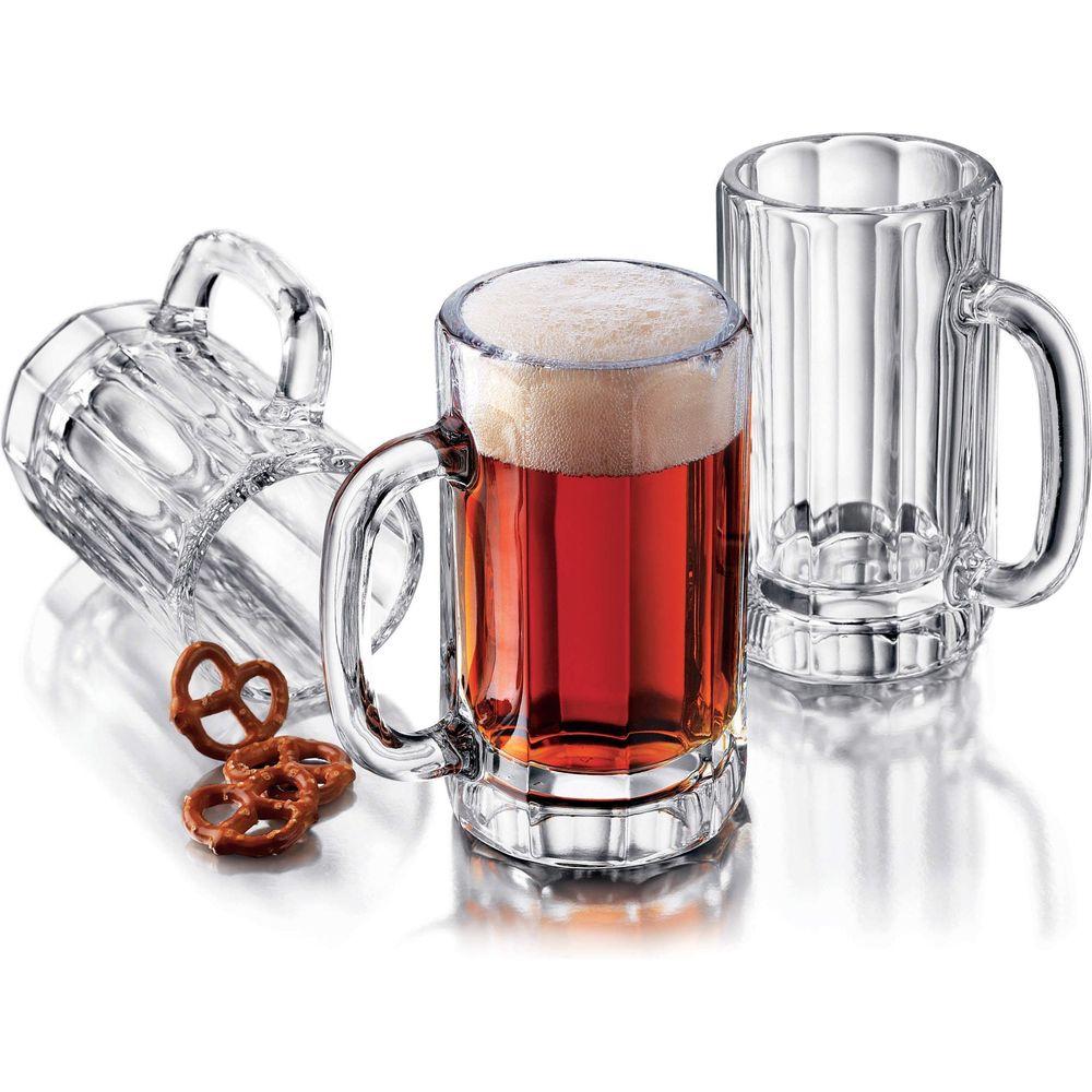 Libbey Heidelberg Glass Beer Mugs, 16-ounce, Set of 4