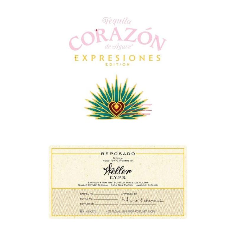 Corazón de Agave Expresiones Reposado Tequila Aged in W.L. Weller C.Y.P.B. Barrels