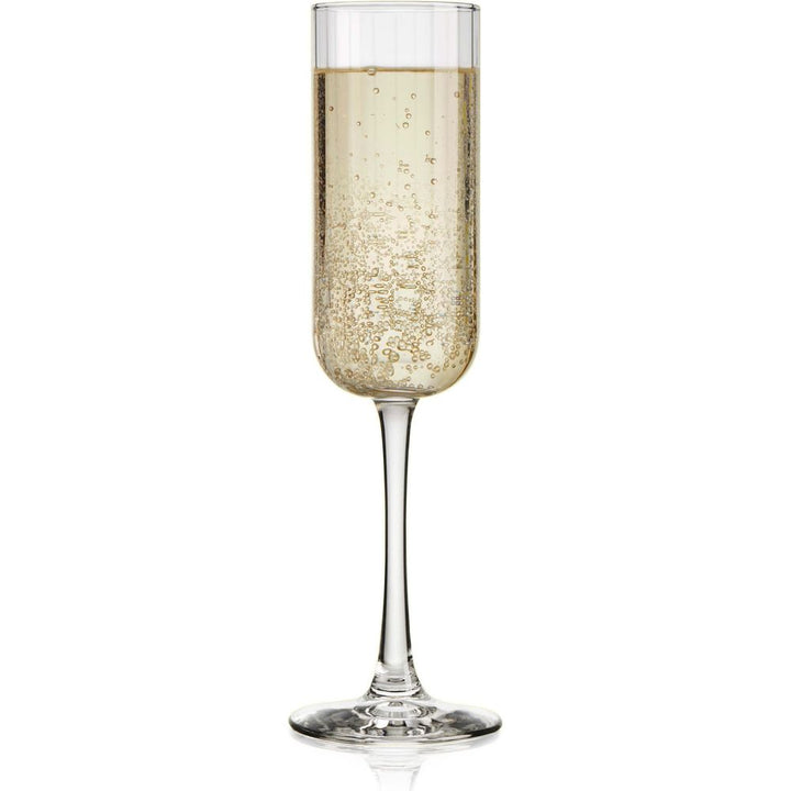 Libbey Paneled Champagne Flute Glasses, 7.5-ounce, Set of 4
