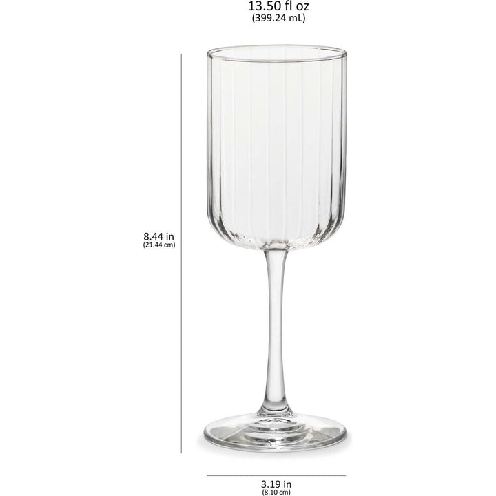 Libbey Paneled All Purpose Wine Glasses, 13.5-ounce, Set of 4