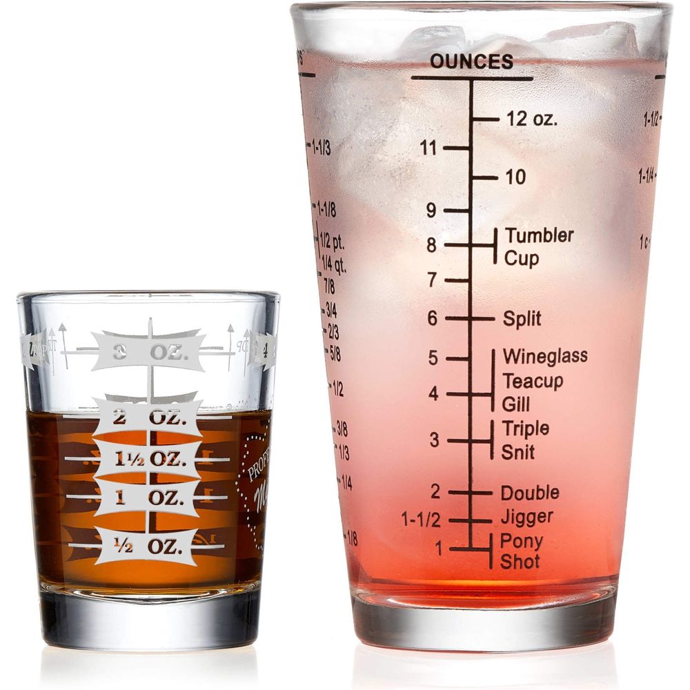 Libbey Mixologist Essentials 2-Piece Measuring Glass Set