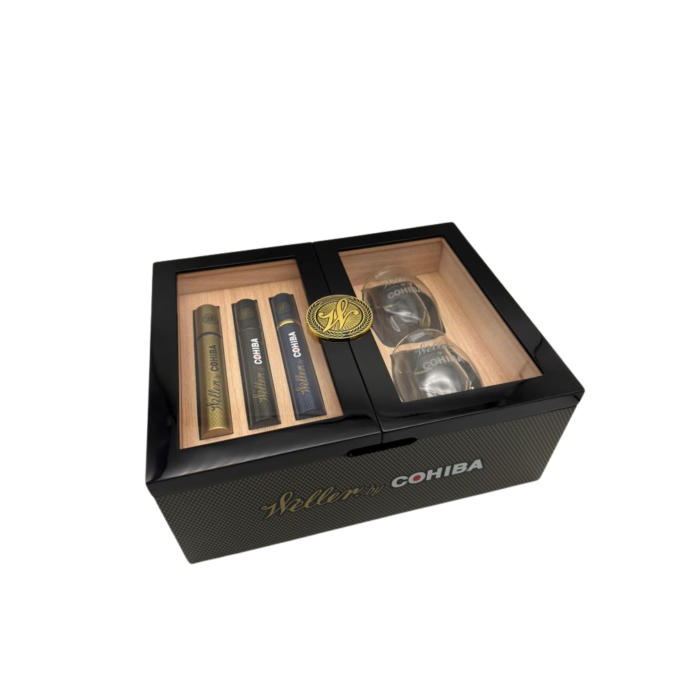 Weller by Cohiba Humidor Holiday Gift Set – Wooden Cork