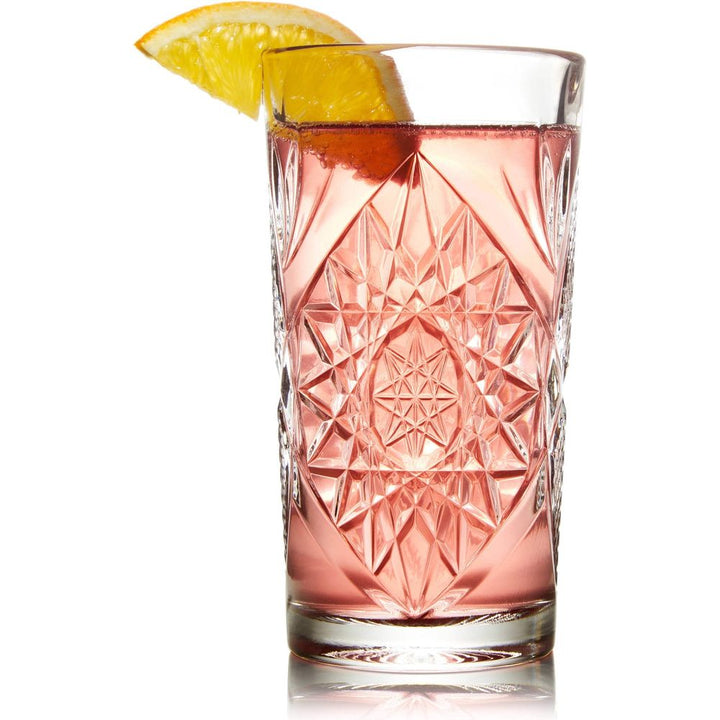 Libbey Hobstar Cooler Glasses, 16-ounce, Set of 4