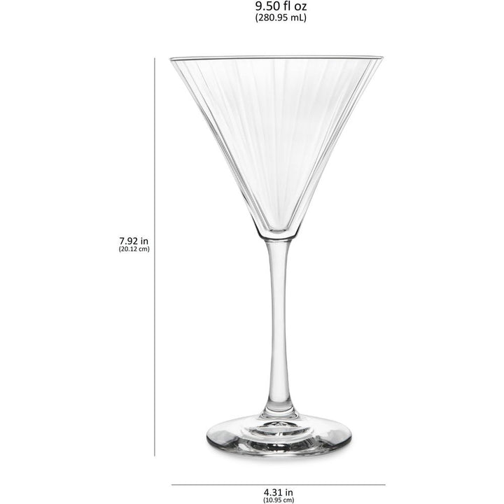 Libbey Paneled Martini Glasses, 9.5-ounce, Set of 4