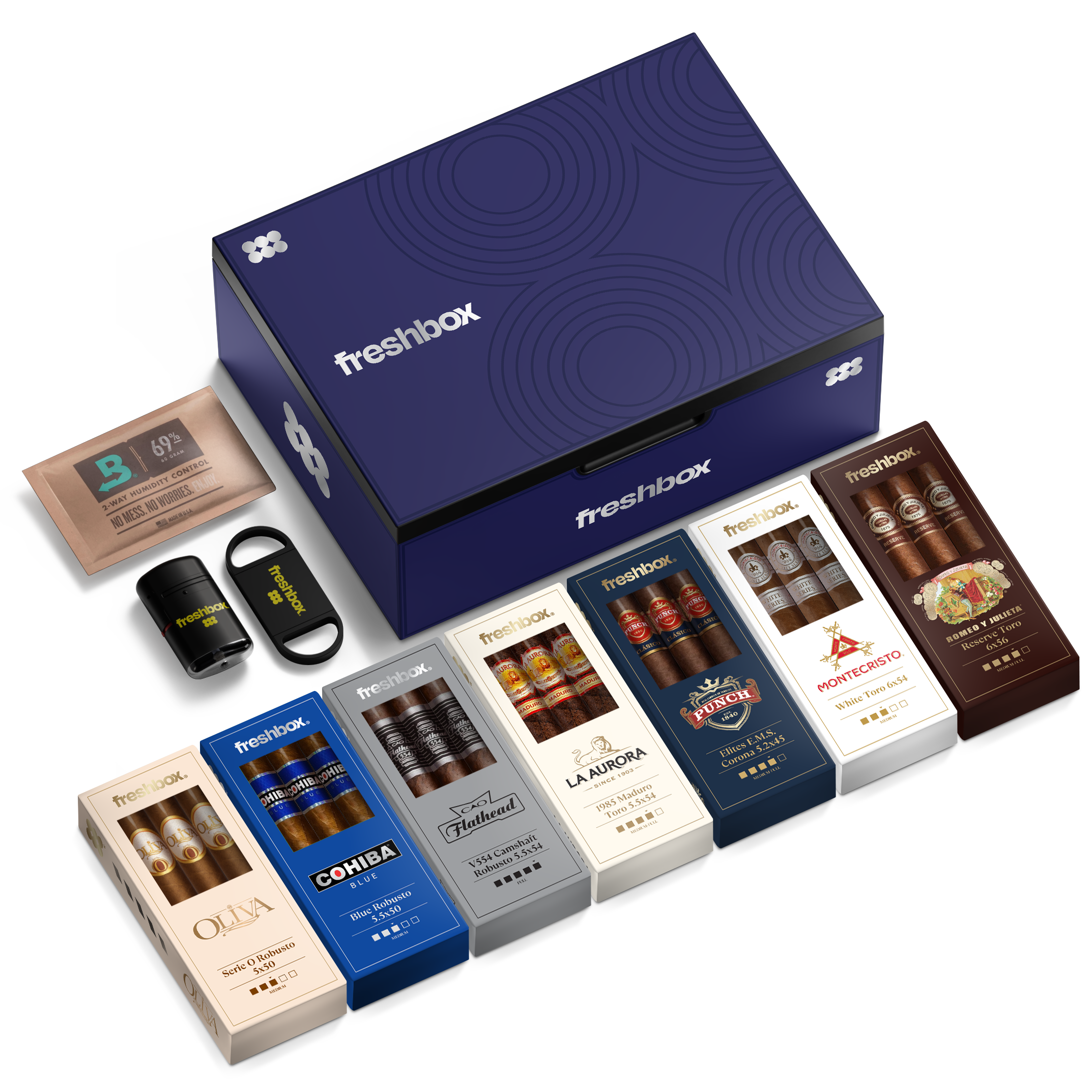 FreshBox Perfect For Dads Cigar Starter Kit – Wooden Cork