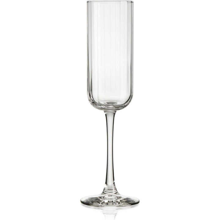 Libbey Paneled Champagne Flute Glasses, 7.5-ounce, Set of 4