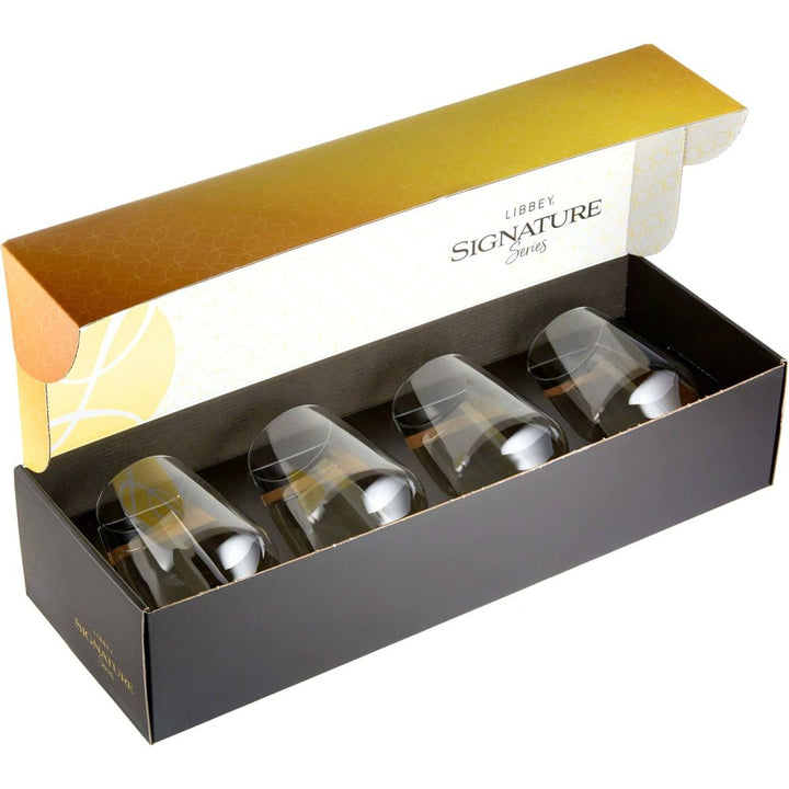 Libbey Signature Greenwich Stemless Wine Gift Set of 4, 18-ounce