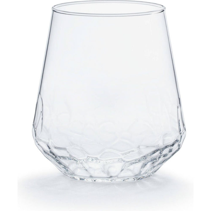 Libbey Hammered Base All-Purpose Stemless Wine Glass, 17.75-ounce, Set of 8