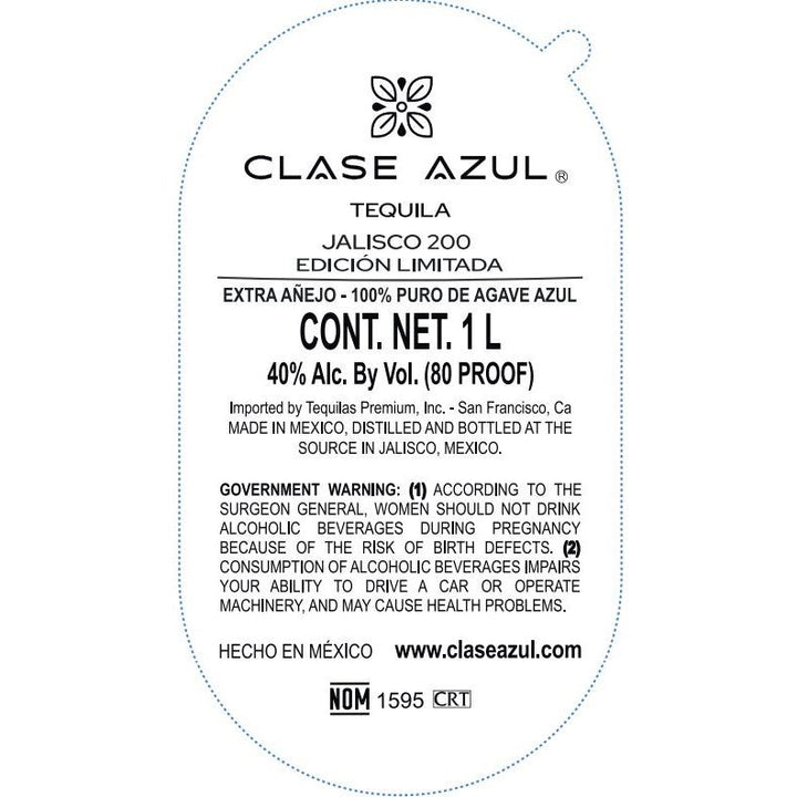 Clase Azul Jalisco 200 Limited Edition Extra Anejo Tequila 1L