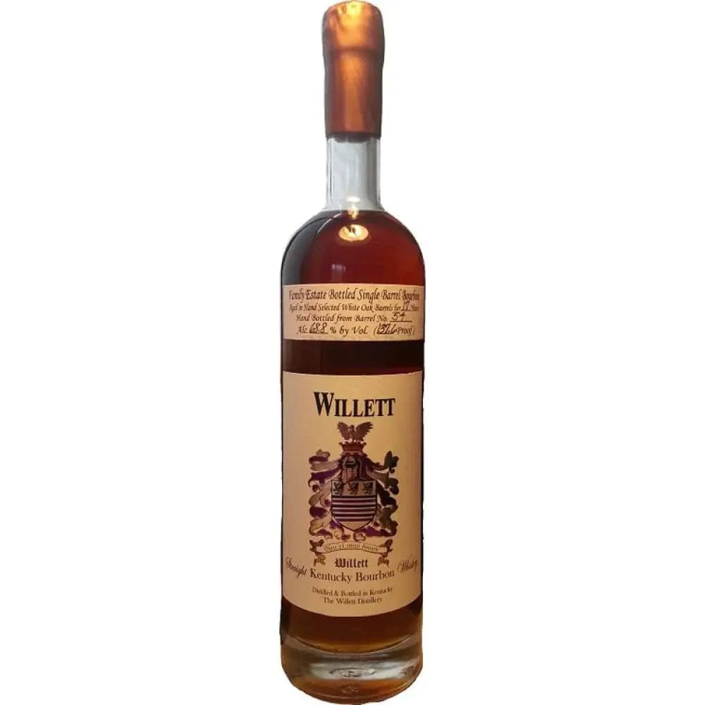 Willett Family Estate Single Barrel Bourbon 17 Year Old #54 137.6 Proof Block Letter Brown Wax
