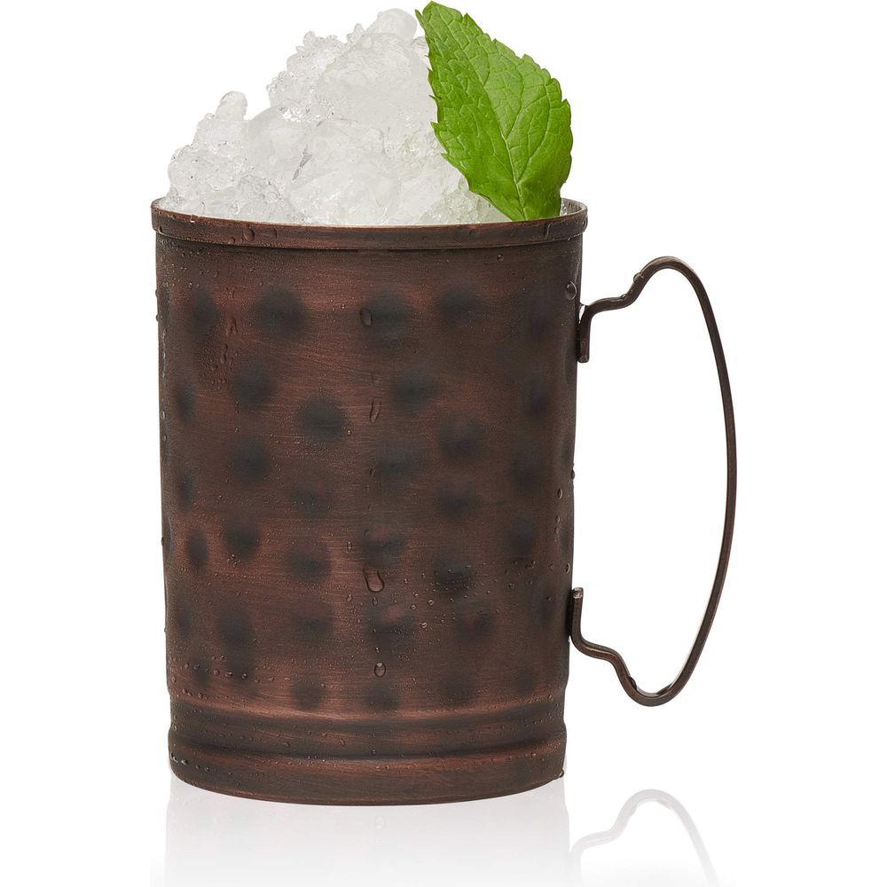 Libbey Moscow Mule Hammered Copper Mugs, 14-ounce, Set of 4