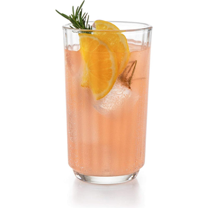 Libbey Paneled Highball Glasses, 17-ounce, Set of 6