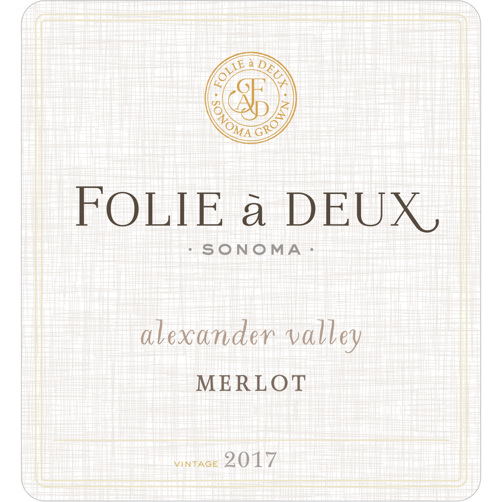 Folie A Deux Alexander Valley Merlot 750ml - Available at Wooden Cork
