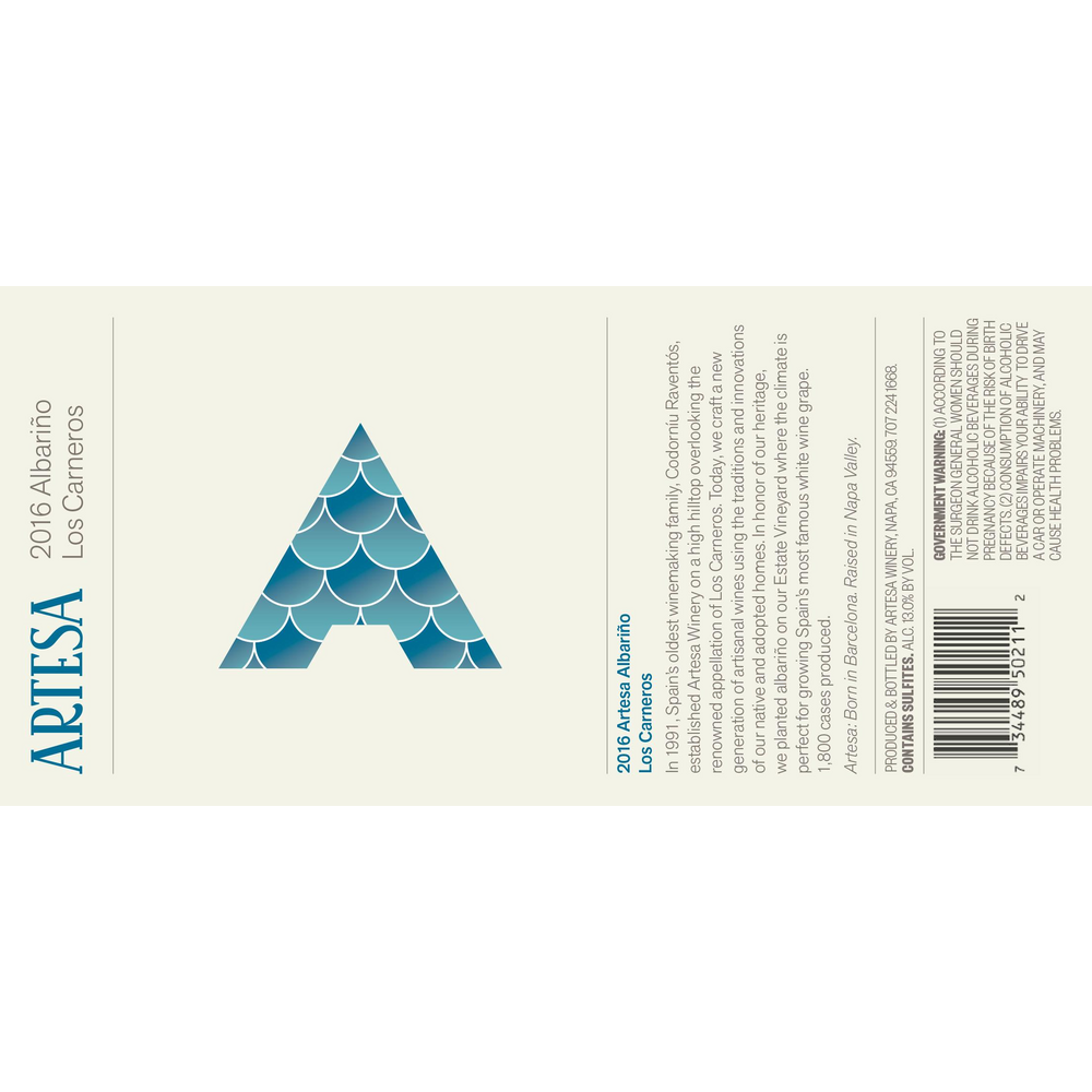 Artesa Los Carneros Albarino 750ml - Available at Wooden Cork