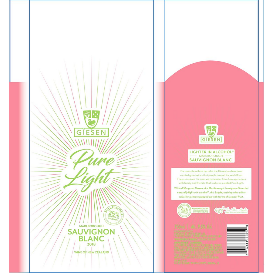 Giesen Marlborough Pure Light Sauvignon Blanc 750ml - Available at Wooden Cork