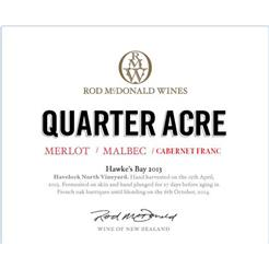 Quarter Acre Hawke's Bay Merlot Blend 750ml - Available at Wooden Cork