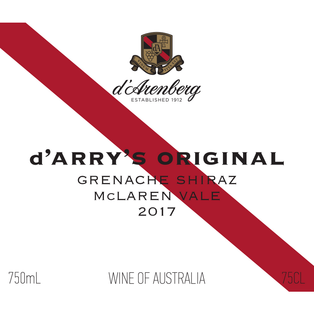 D'Arenberg D'Arrys Original McLaren Vale Grenache-Shiraz 750ml - Available at Wooden Cork