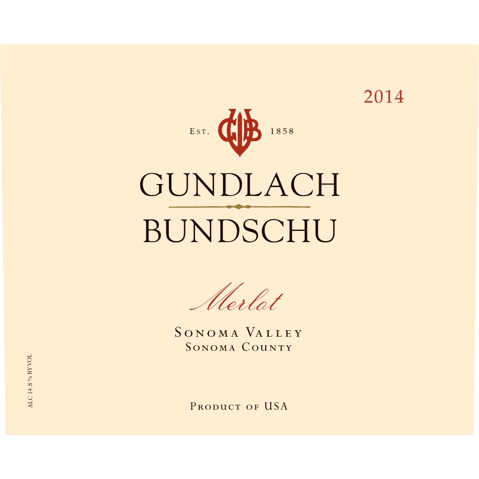 Gundlach Bundschu Sonoma Valley Merlot 750ml - Available at Wooden Cork