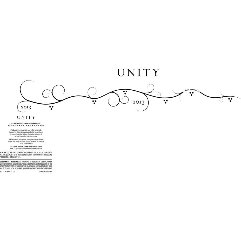 Fisher Vineyards Unity Napa Cabernet Sauvignon 750ml - Available at Wooden Cork