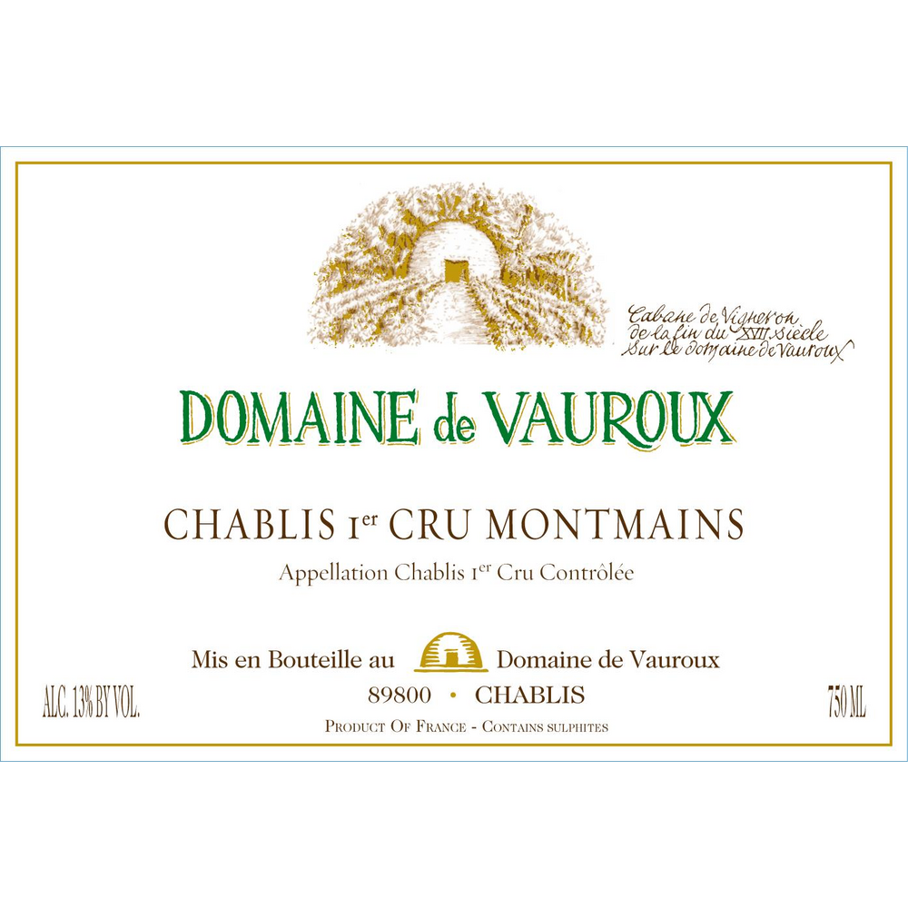 Domaine de Vauroux Chablis 1er Cru Montmains Chardonnay 750ml - Available at Wooden Cork