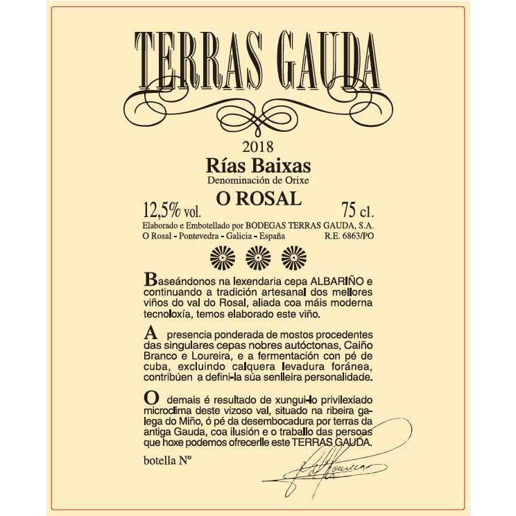 Terras Gauda O Rosal Rias Baixas White Blend 750ml - Available at Wooden Cork