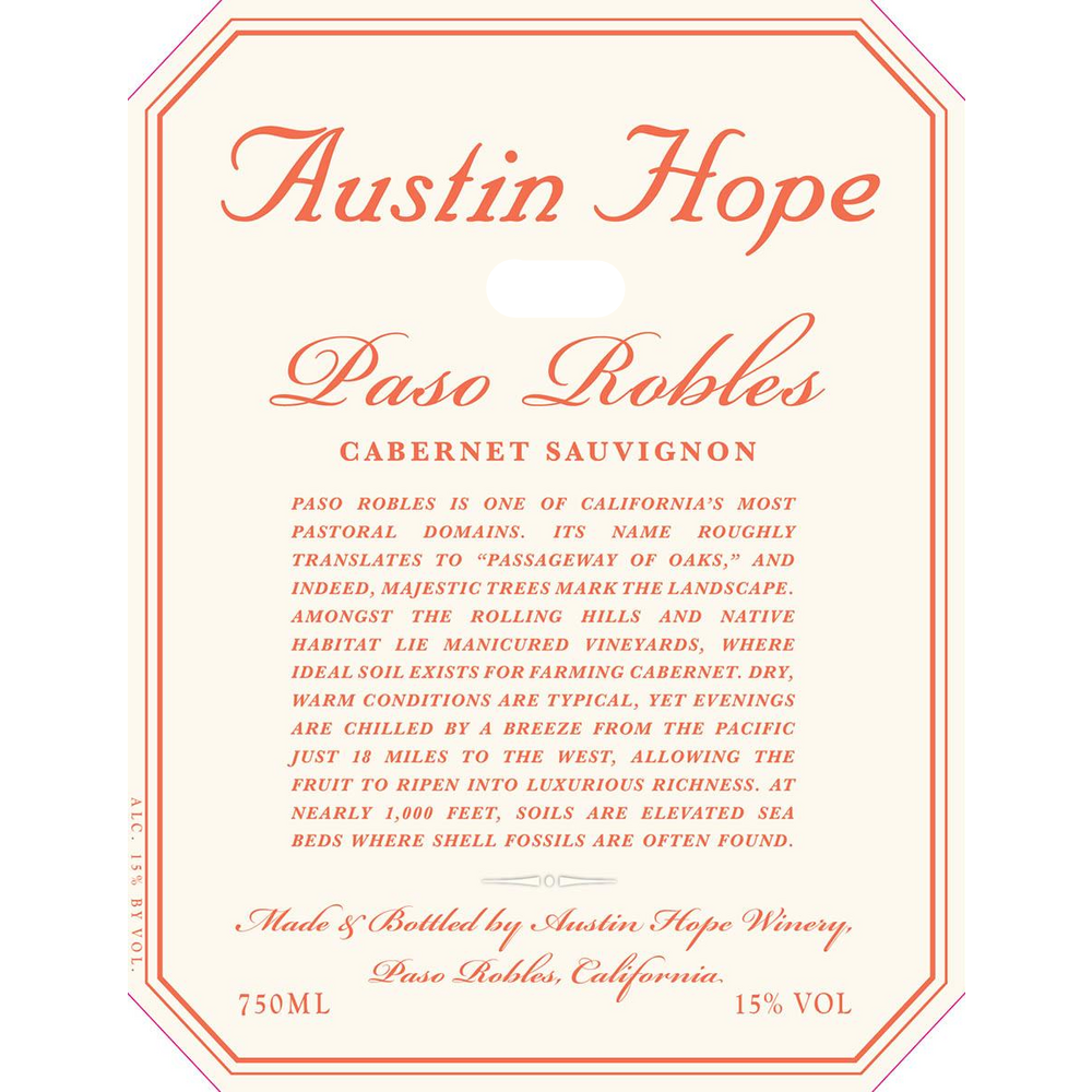 Austin Hope Paso Robles Cabernet Sauvignon 750ml - Available at Wooden Cork