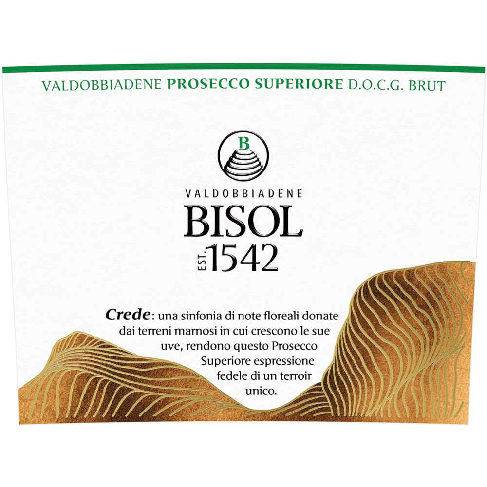 Bisol Crede Prosecco Di Valdobbiadene Brut Glera 750ml - Available at Wooden Cork