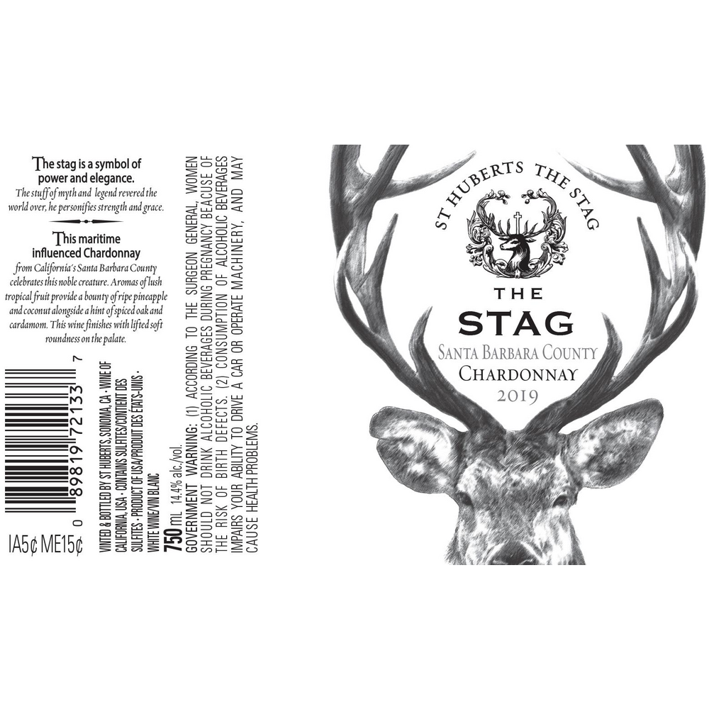 St Huberts The Stag Santa Barbara County Chardonnay 750ml - Available at Wooden Cork