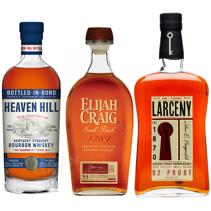 Heaven Hill 7 Year & Larceny Small Batch & Elijah Craig Small Batch Bundle - Available at Wooden Cork