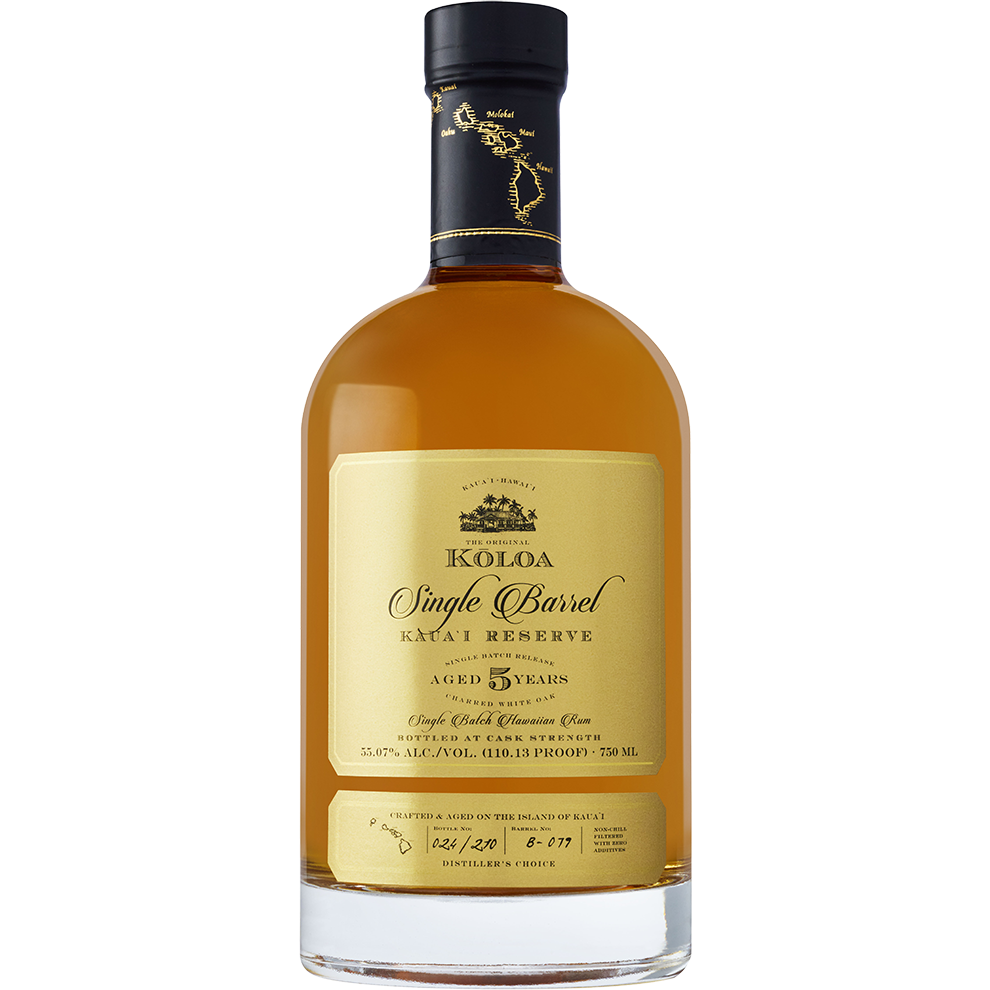 Kōloa Kaua’i Reserve Cask Strength Single-Barrel Aged Hawaiian Rum - Available at Wooden Cork