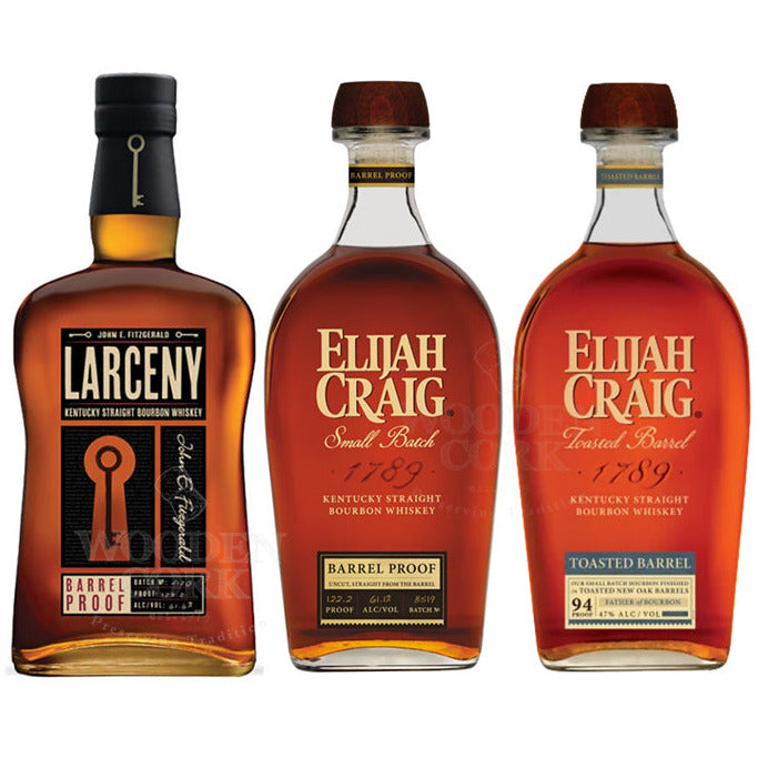 Larceny Barrel Proof, Elijah Craig Barrel Proof & Elijah Craig Toasted Barrel Bundle - Available at Wooden Cork