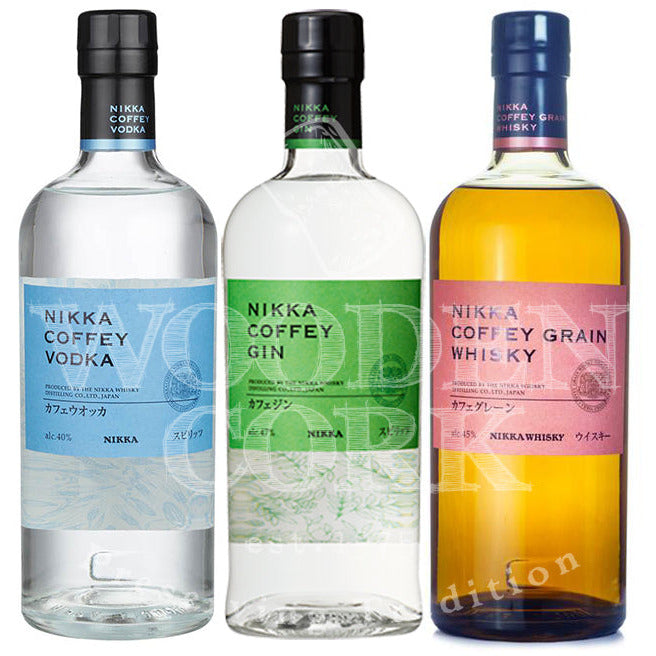 Nikka Coffey Vodka, Coffey Gin and Coffey Grain Whiskey Bundle - Available at Wooden Cork