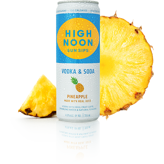 High Noon Sun Sips Pineapple Vodka & Soda Hard Seltzer 4pk - Available at Wooden Cork